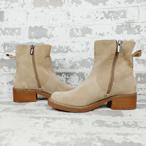 New Lucky Brand LK-Kazey Tan Suede Leathe Ankle Boots M170 - Picture 5 of 11